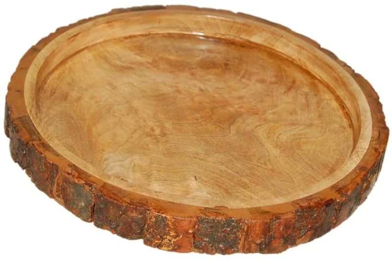 Round Wooden Buckle Tray