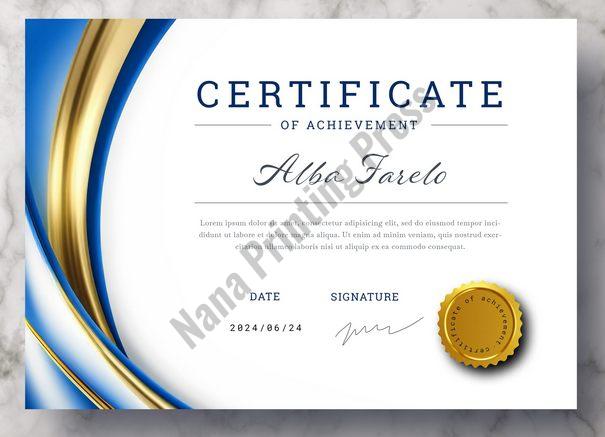 Printed Certificates Printing Services