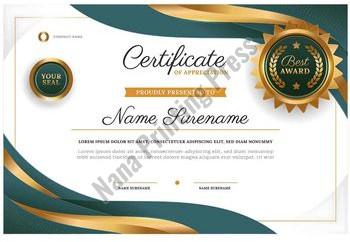 Printed Certificates Printing Services