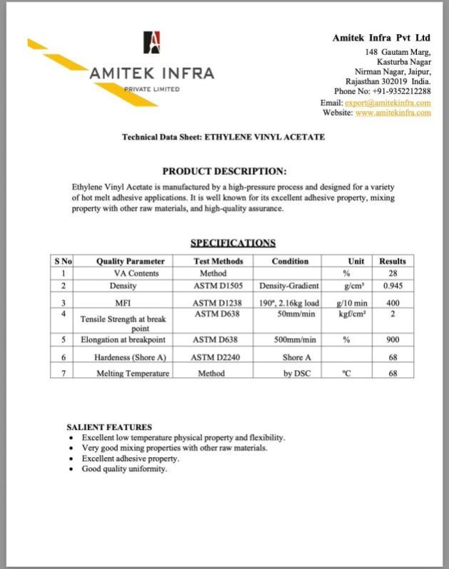 Ethylene Vinyl Acetate 28% For Road Marking and Others