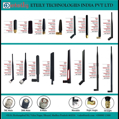 866MHZ 5DBI RUBBER DUCK ANTENNA SMA MALE MOVABLE CONNECTOR