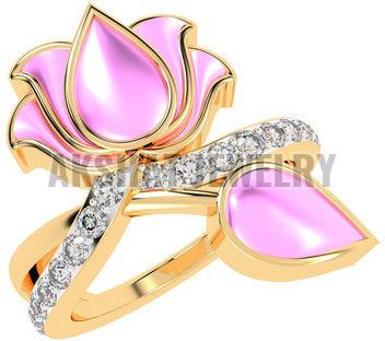 Exquisite Lotus Design Diamond Ring