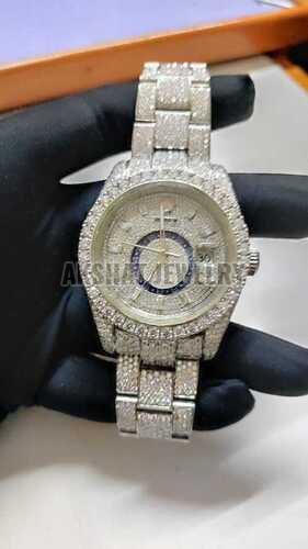 Real Diamonds Round Fully Studded Designer Watch