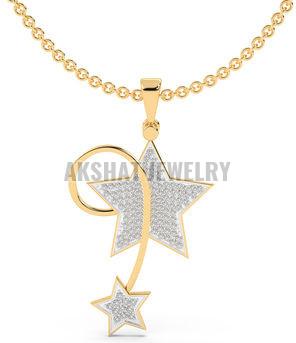 Stylish Stary Design Diamond Pendant