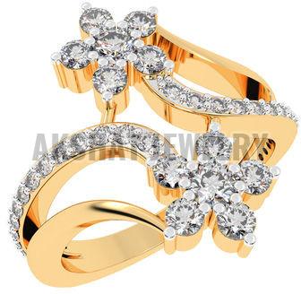 Twin Flower Designer Diamond Ring