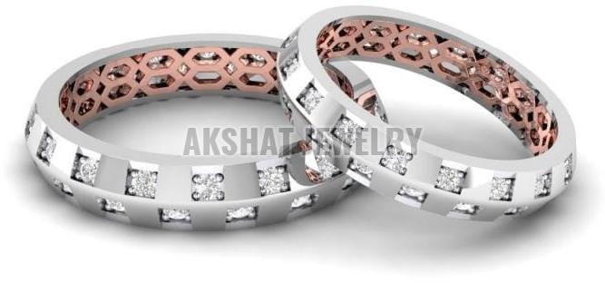 Fancy Party Wear Couple Platinum Rings