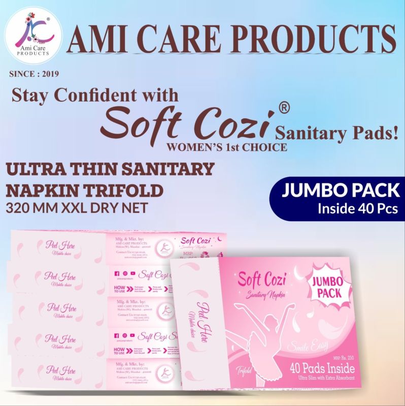 Ultra Thin Sanitary Napkin Trifold