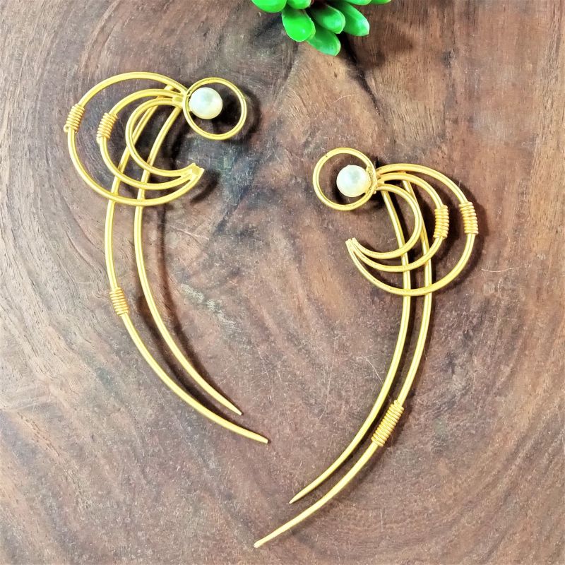 Designer Brass Bike Earrings