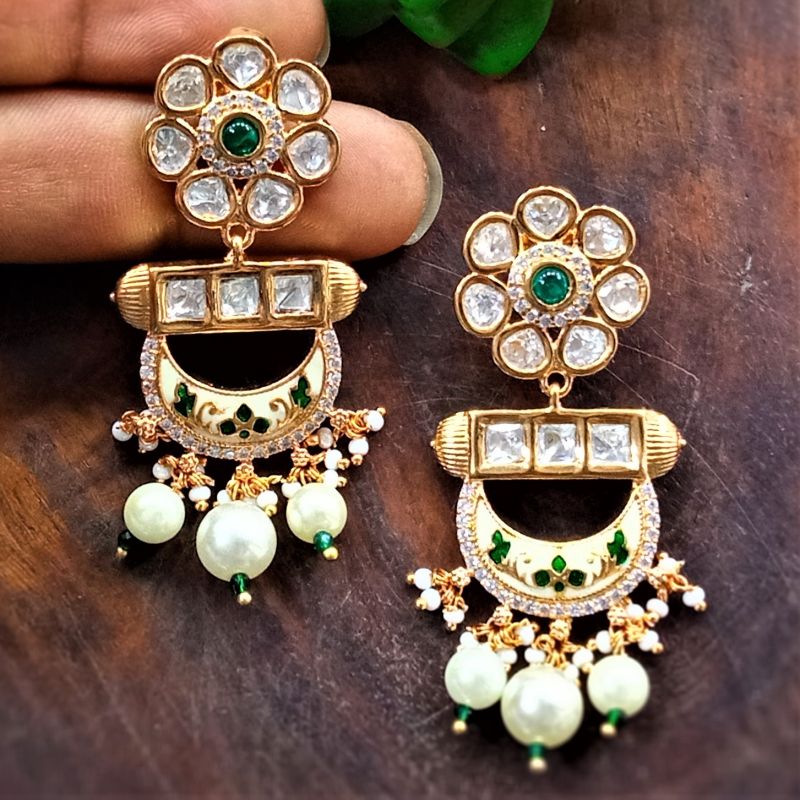 Kundan Polki Stone Earrings