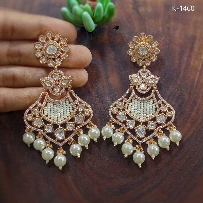 Kundan Studded Pearl Earrings