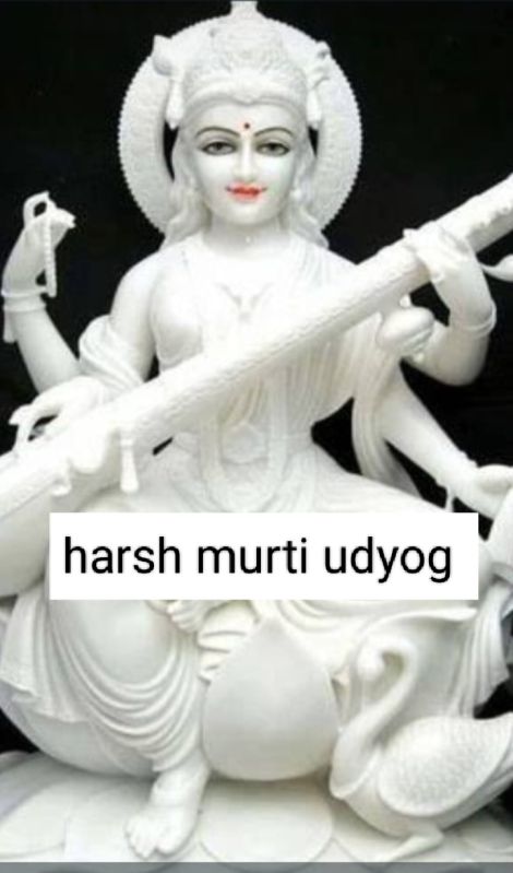 Ma Sarasvati Marble Statue