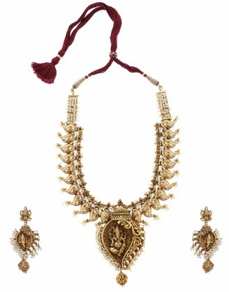 Vinayak Temple Style Necklace Set