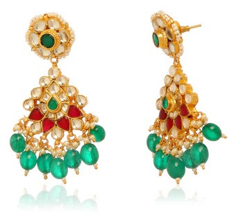 Kundan/polki Dangler Woman Earrings