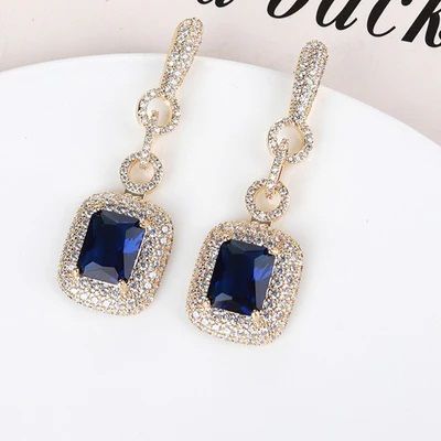 Sapphire Ear Danglers Woman Earrings