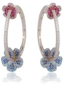 Floral Ear Hoops Woman Earrings