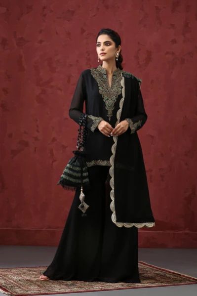 Luxurious Black Woman Sharara Set