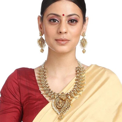 Vinayak Temple Style Necklace Set