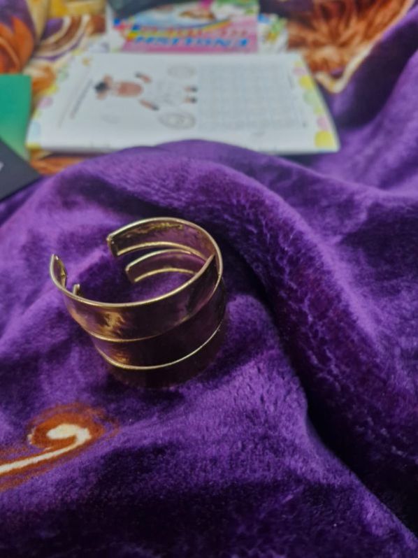 Anti Tarnish Golden Tone Free Size Brass Metal Cuff Bracelet For Women and Girls