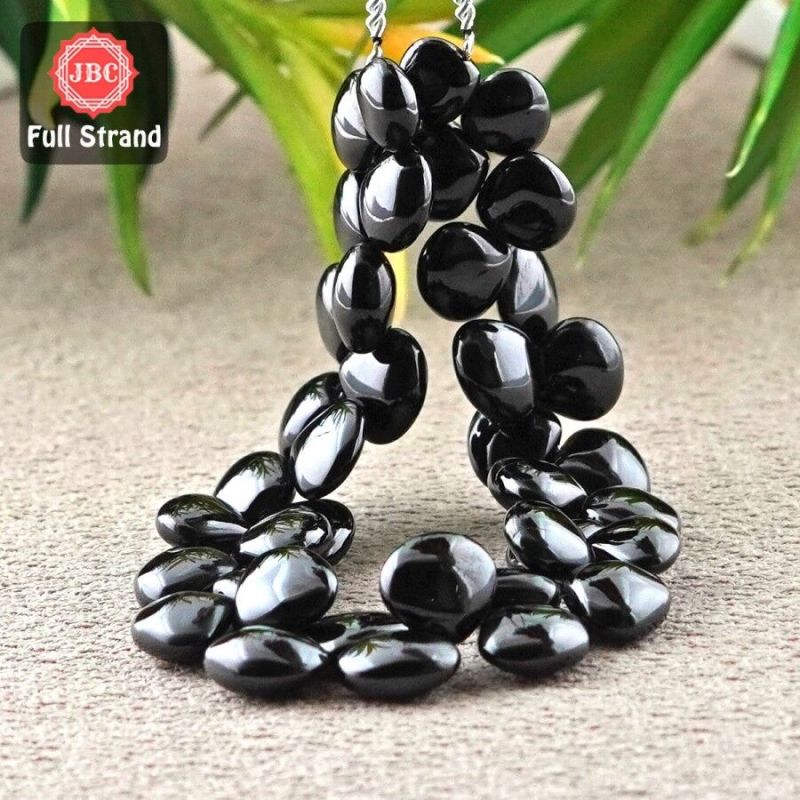 Black Spinel Smooth Heart Gemstone Beads Strand