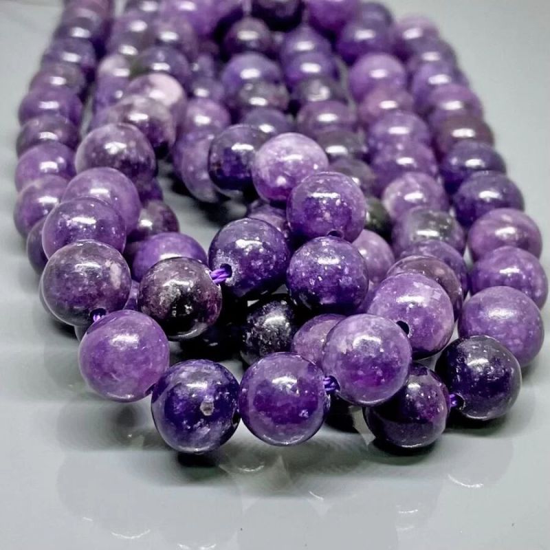 Natural Lapidorite Smooth Round Gemstone Beads Strand