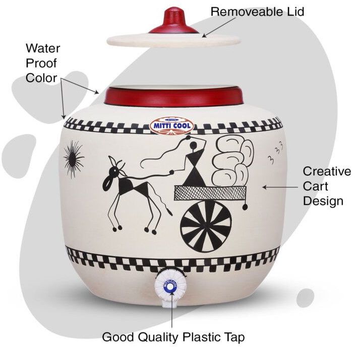 Clay Water Pot 12 Litre Cart