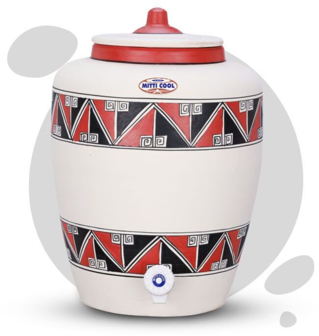 Clay Water Pot 13 Litre Double Border Design