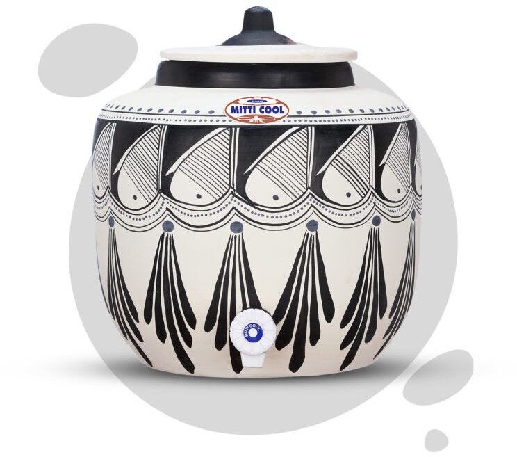 Clay Water Pot –  Black Spade Design 12 Liter