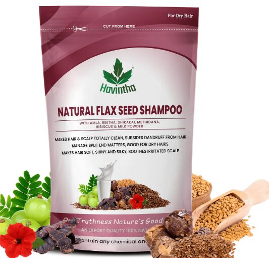 Atural Flaxseed Shampoo With Amla Reetha Shikakai Methidana Hibiscus For Dry Hair