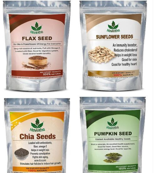 Natural Sunflower Pumpkin Chia Flax Seeds Combo Pack