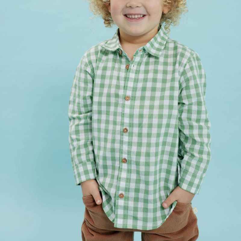 Basil Gingham Cambric Shirt For Boys