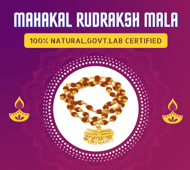 Gold-plated Mahakal Rudraksh Mala