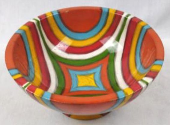 Painted Wooden Bowl