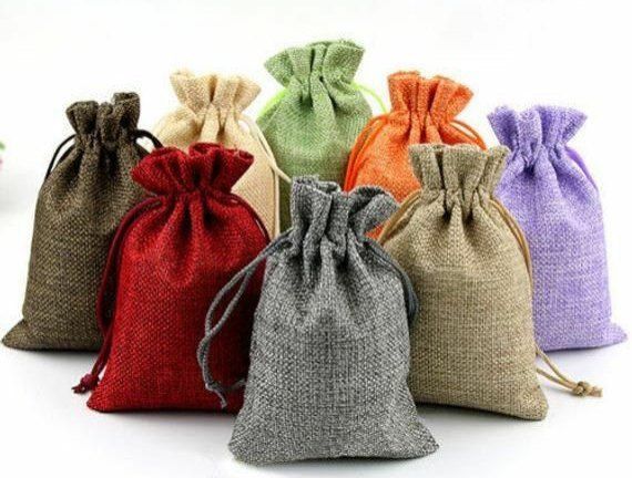 Jute Drawstring Pouch Bag