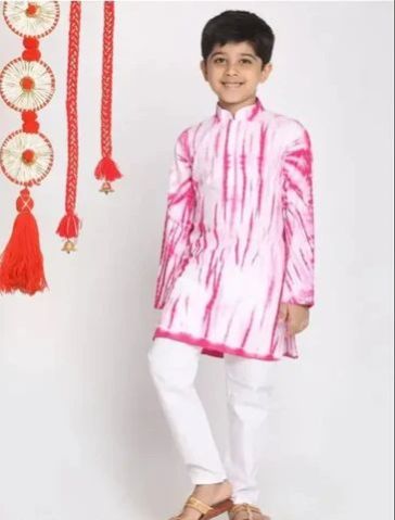 Boy Fashion Tie Dye Printed Kurta Pyjama Set