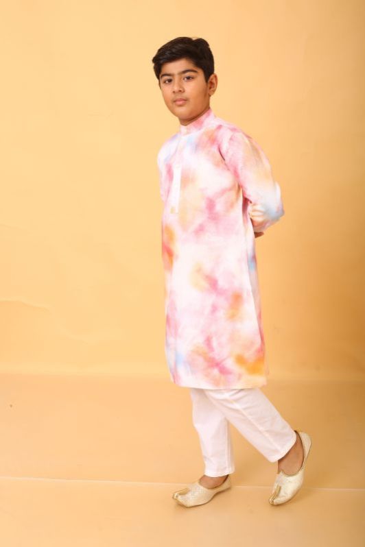 Boys Multicolor Tie Dye Kurta Pyjama Set