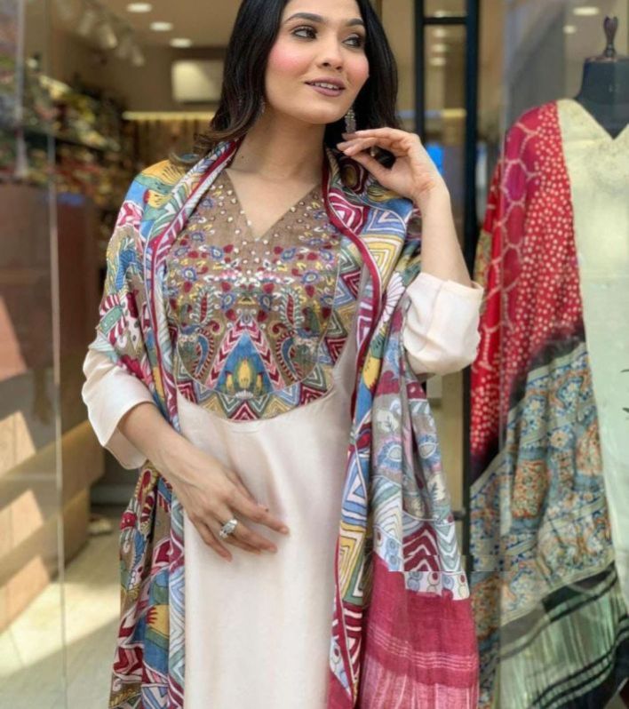 Cotton Suit with Printed Dupatta