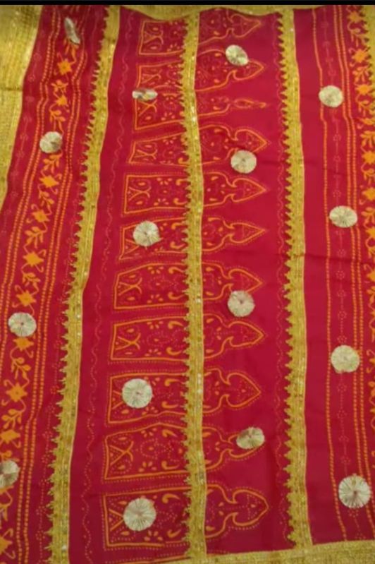 Pure Gota Patti Chunri Saree