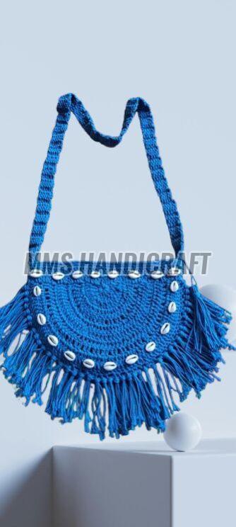 Boho Crochet Shell Pattern Macrame Bag