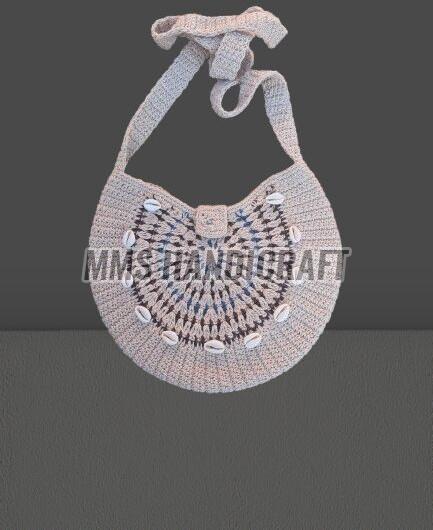 Boho Crochet Shell Pattern Macrame Bag