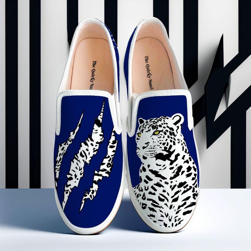 Bleached Tiger Print Girls Slip On Shoes