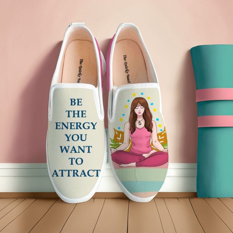 Yoga Girl Print Girls Slip On Shoes