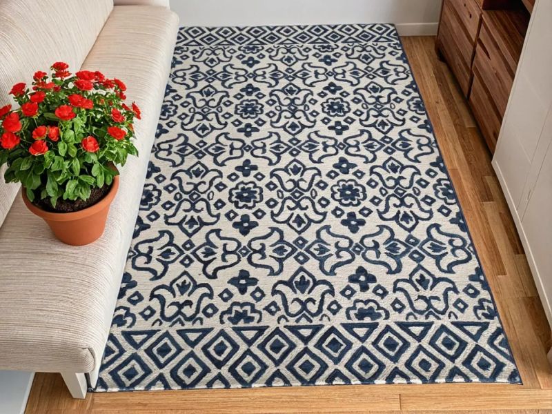 Modern Floral Woolen Carpet