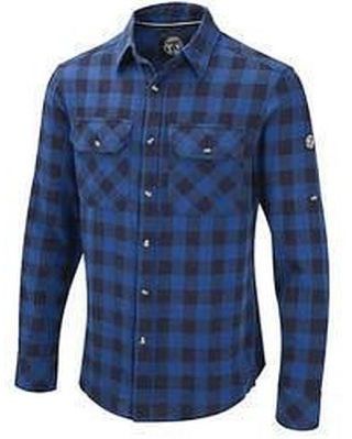 Mens Blue Cotton Check Full Sleeve Shirt