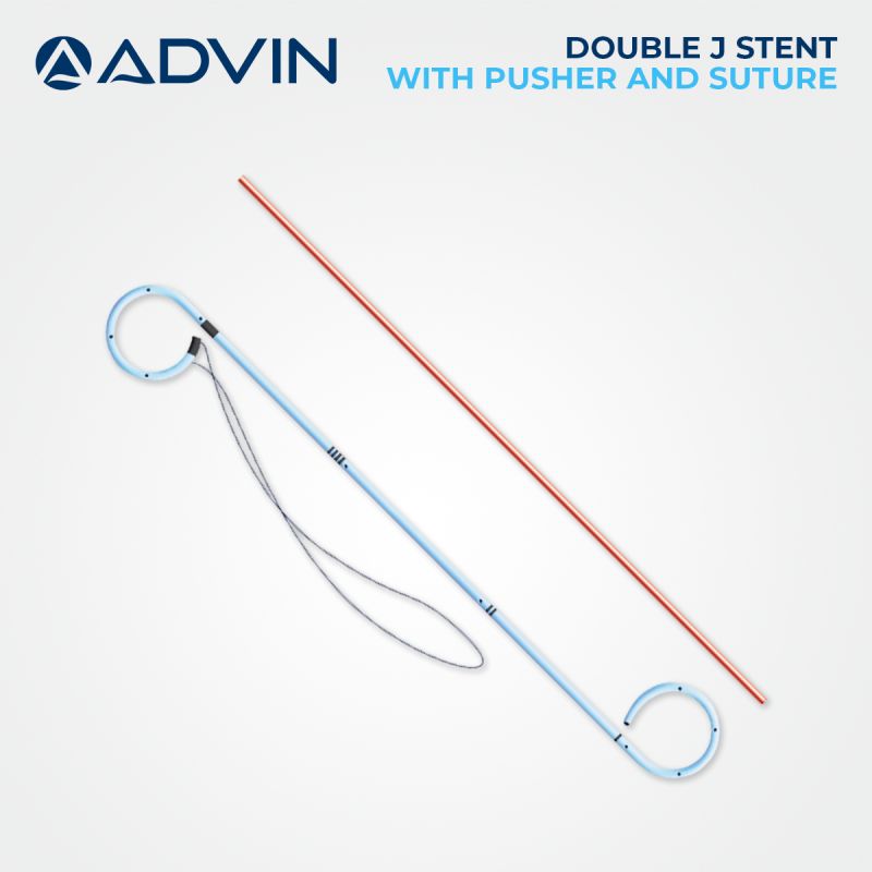 Double J Stent With Pusher and Suture