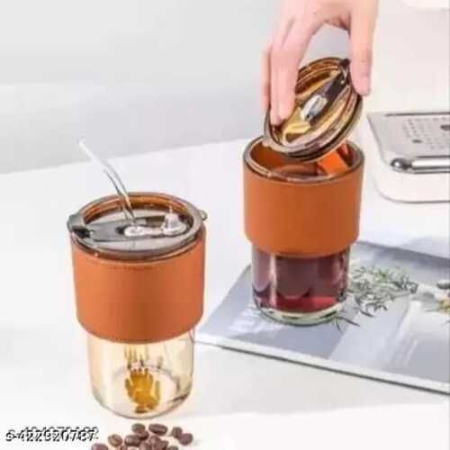 Glass Tumbler With Lid and Straw