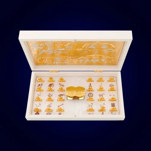 Jain 24 Tirthankar Gold Plated Photo Frame Box