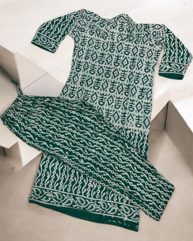 Ladies Kurti Palazzo Set Batik Print