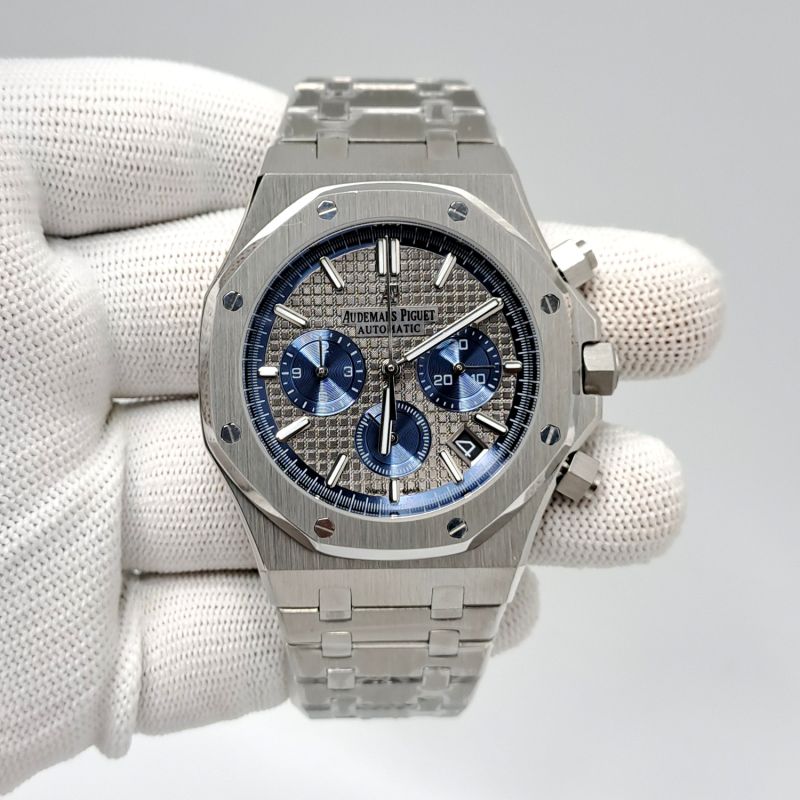 Audemars Piguet Royal Oak Chronograph Full Silver 41mm Grey Dial Swiss Watch