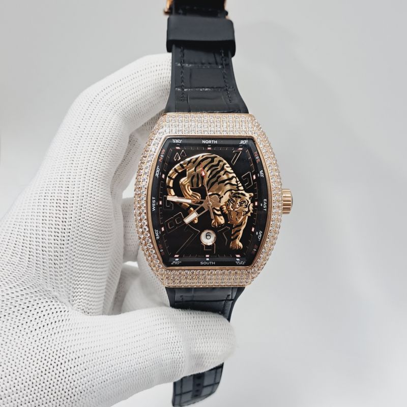 Franck Muller Vanguard Tiger Diamond Eta Swiss Automatic Watch