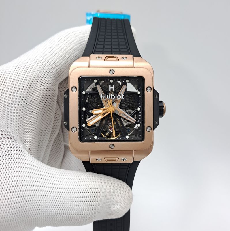 Hublot Square Bang Unico King Tourbillon Rose Gold Black Edition Swiss Automatic Watch
